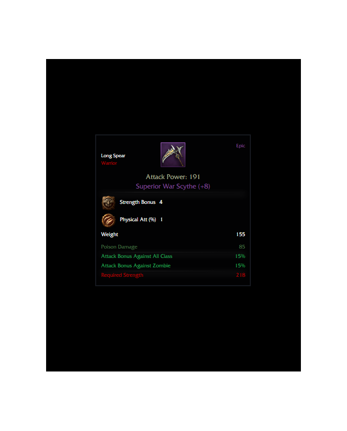 +8 Cift Rünlü Süperior War Scythe