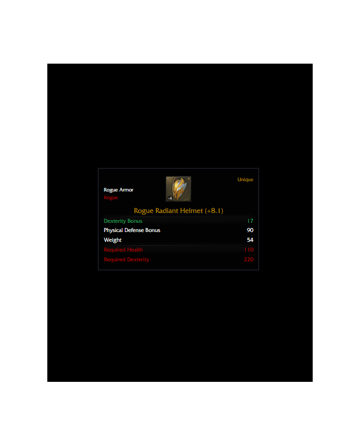 +8 Rogue Radiant Helmet