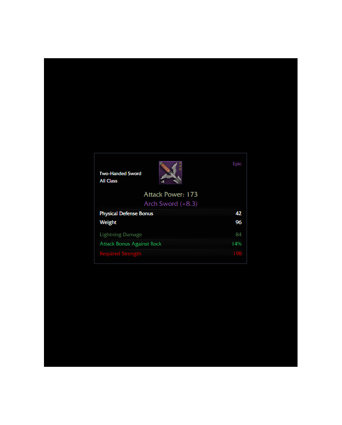 +8.3 Arch sword 173 AP