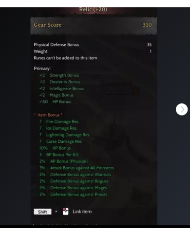 +20 Relic Full Skill Warrior 750k Battle Point