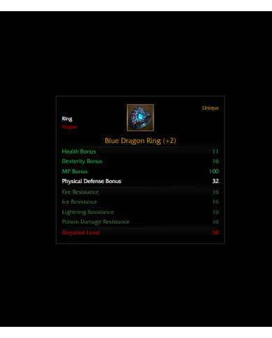 +2 DUAL BLUE DRAGON RING