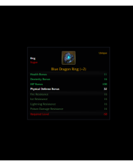 +2 DUAL BLUE DRAGON RING