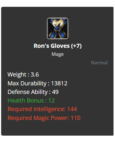 +7 Ron Set ( Mage )
