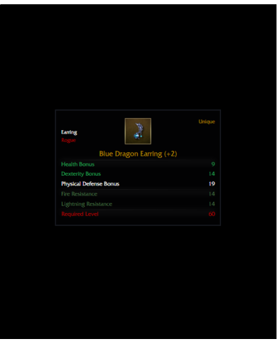 +2 Blue Dragon Earring