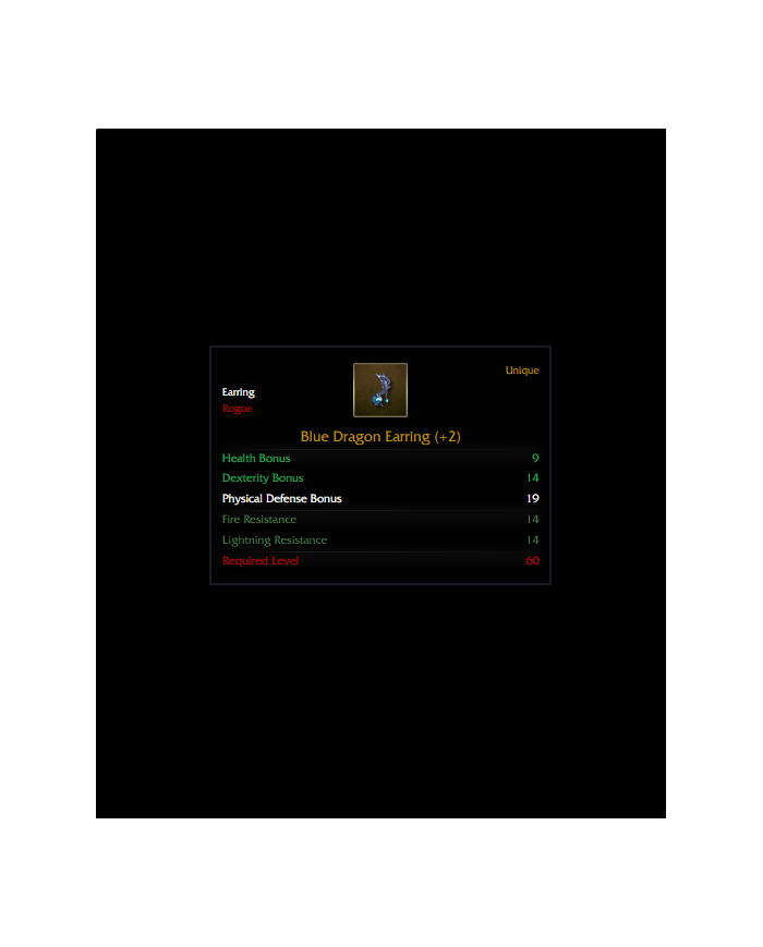 +2 Blue Dragon Earring