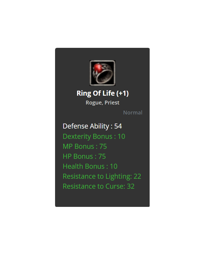 +1 Ring of life