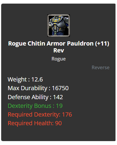 reb11 chd + rogue chitin set