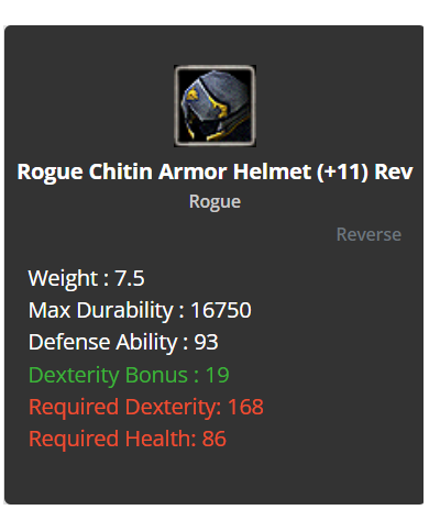 reb11 chd + rogue chitin set