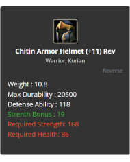 +9 Warrior Chitin Set