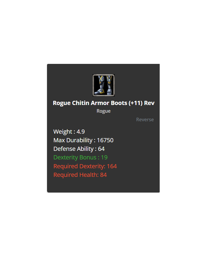 +9 Rogue Chitin Boots