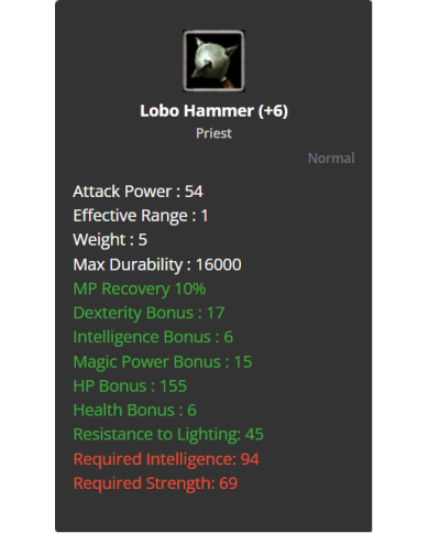 +6 Lobo Hammer