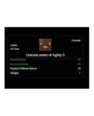 Celestial anklet of Agility S