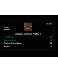 Celestial anklet of Agility S