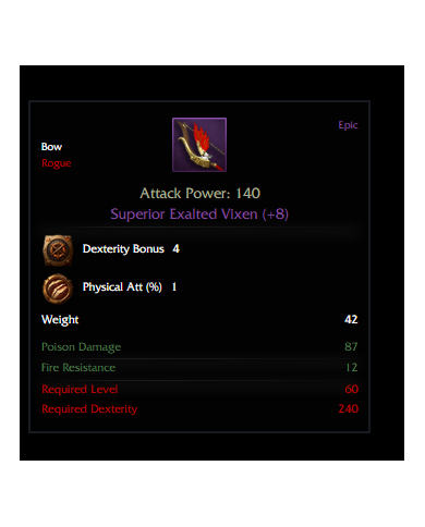 Superior Exalted Vixen +8