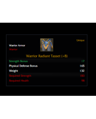 +8 WARRIOR RADIANT TASSET