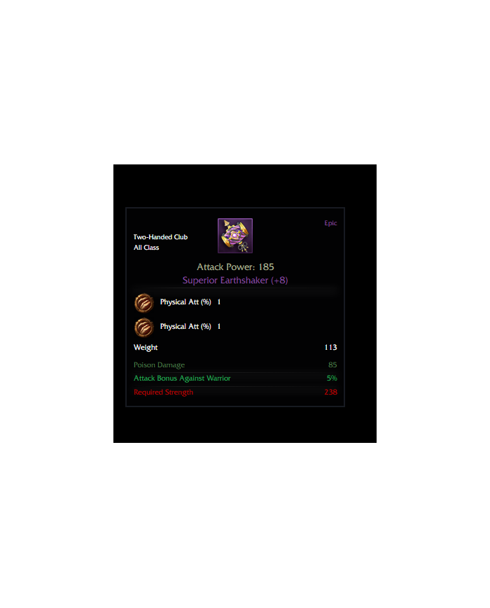 Superior Earthshaker +8 Çift Psy