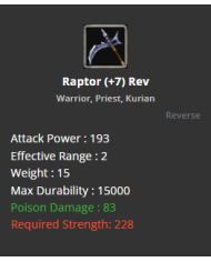 Raptor
 +-7 Reverse