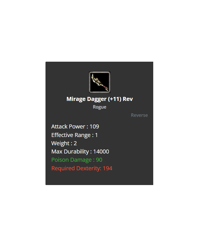 11 reb Mirage Dagger